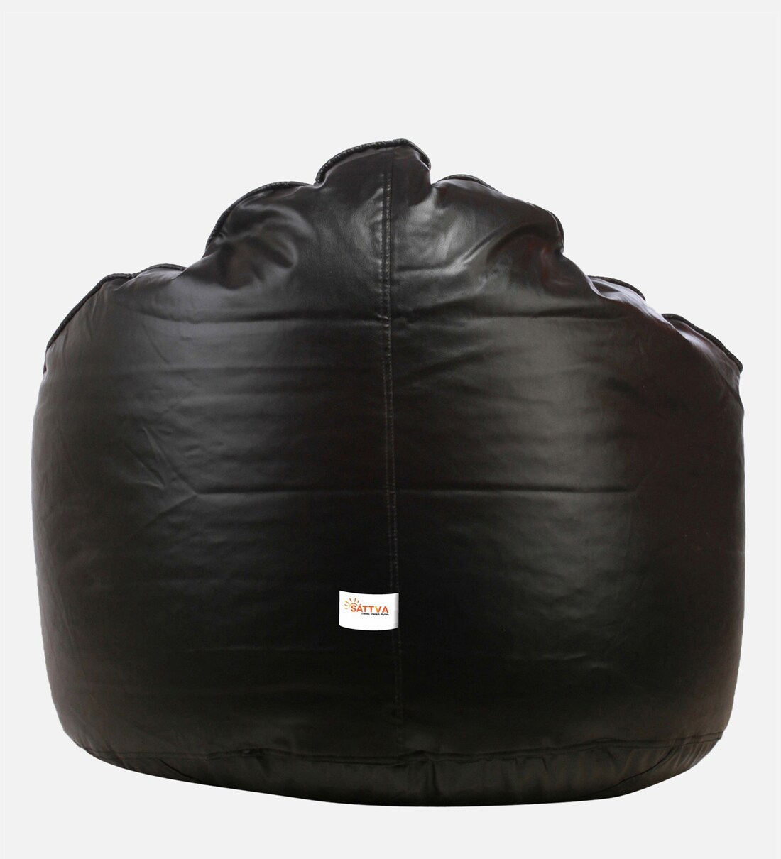 Buy Classic XXL Leatherette Bean Bag with Beans in Jet Black Colour at 35%  OFF by Sattva