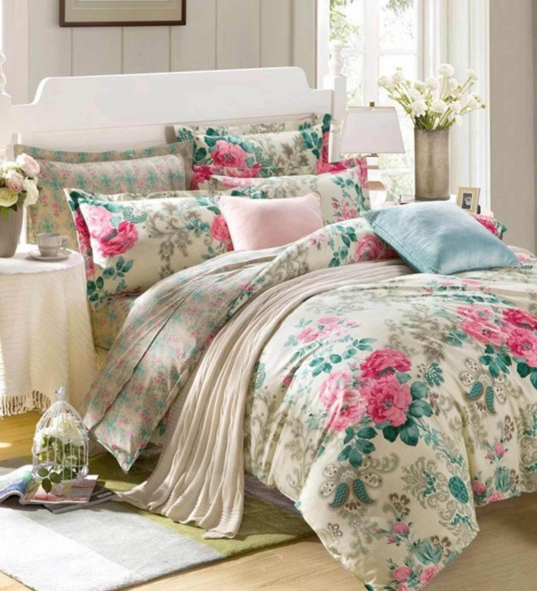 Buy Comfort Cotton 144TC Double Bedsheet with 2 Pillow Covers by Ahmedabad Cotton Online