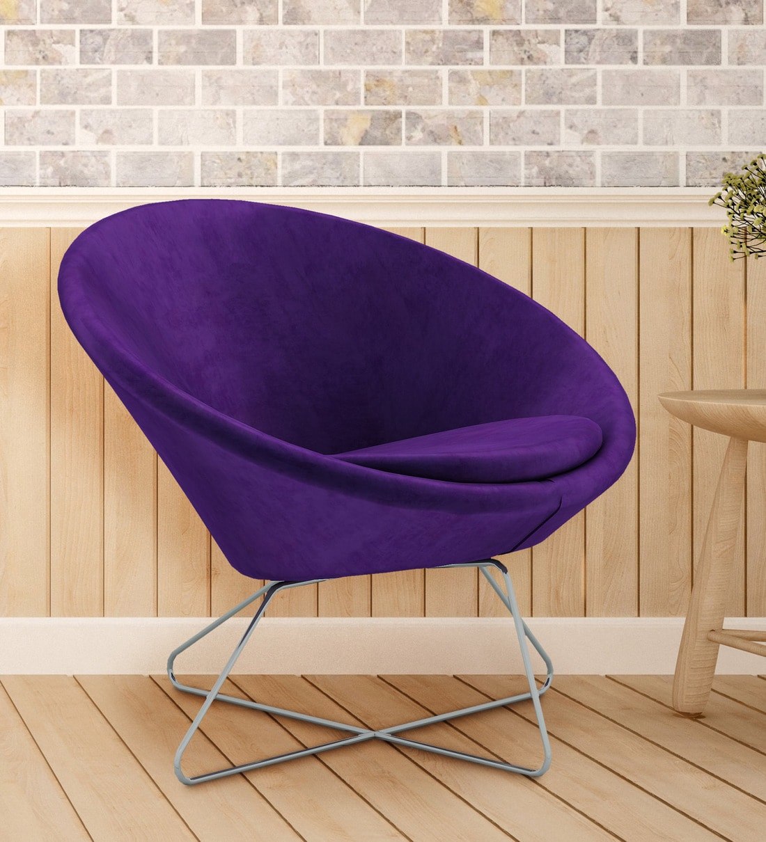 Buy Konic Tub Lounge Chair in Purple Colour by Workspace by AZAZO Online Low Back Lounge