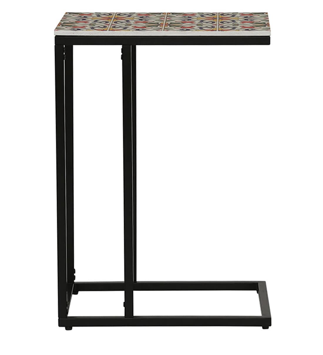 Buy Comoros Metal CShape End Table In Black Colour By Bohemiana Online
