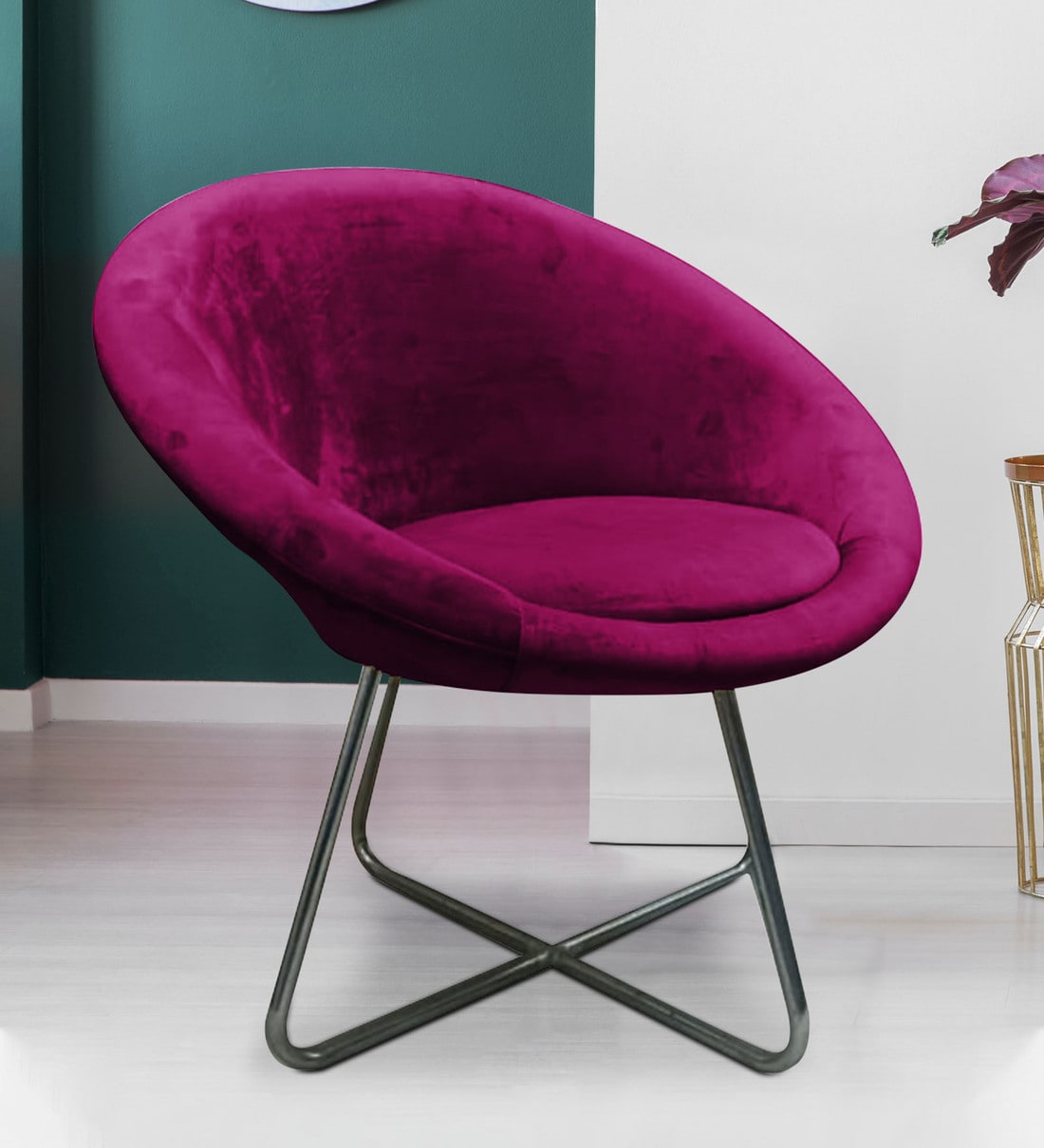 Buy Coneec Tub Accent Chair lounge in Pink Color by Furniturstation Online Low Back Lounge