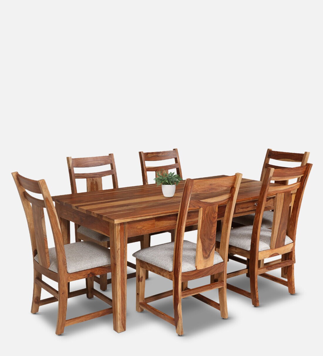 Buy Conley Sheesham Wood 6 Seater Dining Set in Walnut Finish at 64