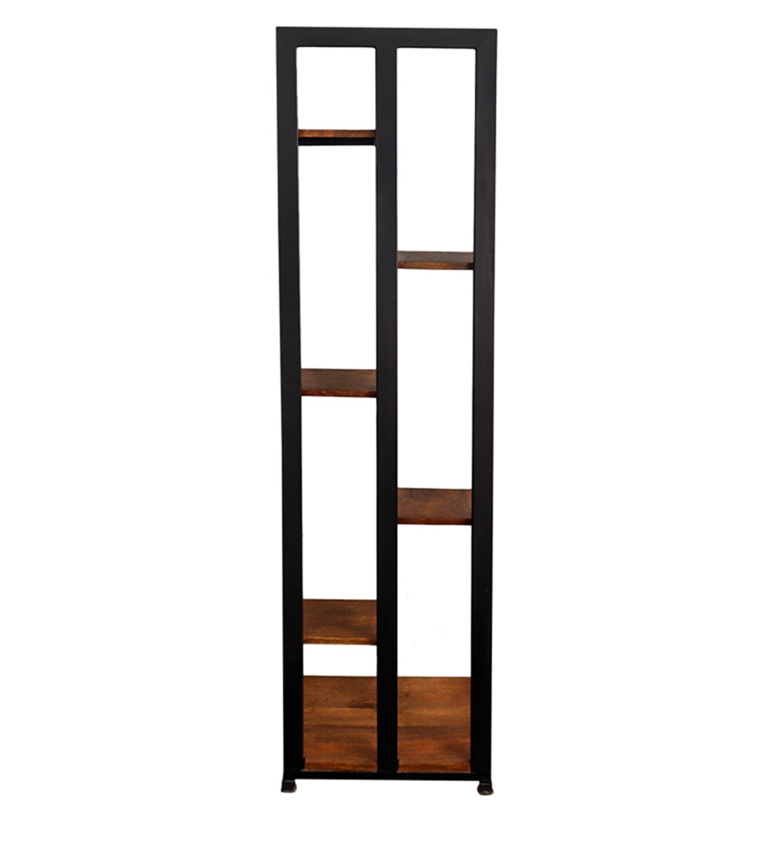 Buy Connor Metal Book Shelf in Black & Teak Finish by Fabuliv Online