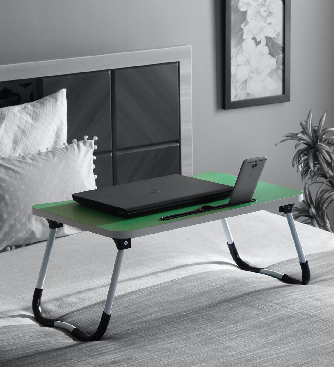 Buy Conrad Portable Laptop Table in Green Colour by Modular Tech ...