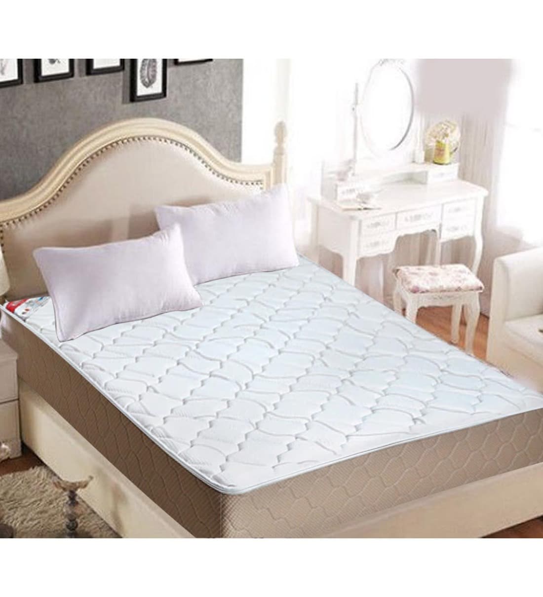 Buy Convenio King Bed 78x72x4 Foam Mattress (Free Pillows