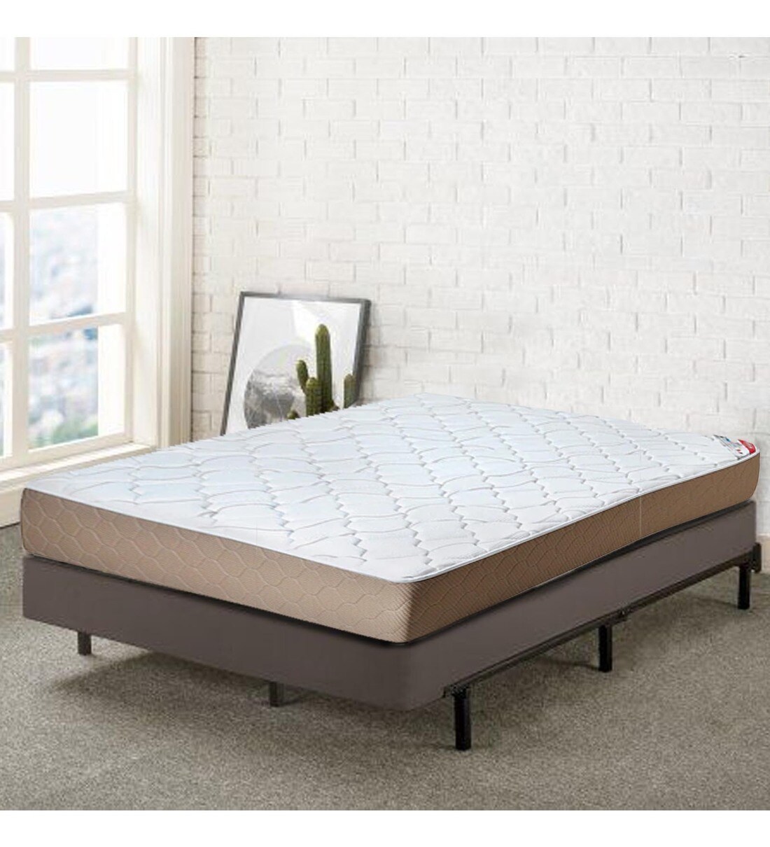 Buy Convenio Queen Bed 78x60x4 Foam Mattress (Free Pillows with