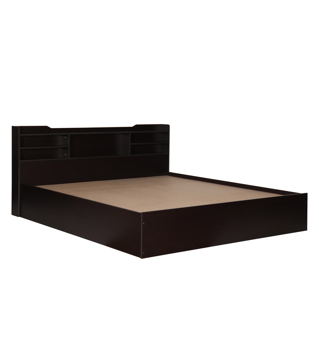 Buy Copal King size Bed with Box & Headboard Storage in Wenge Finish by
