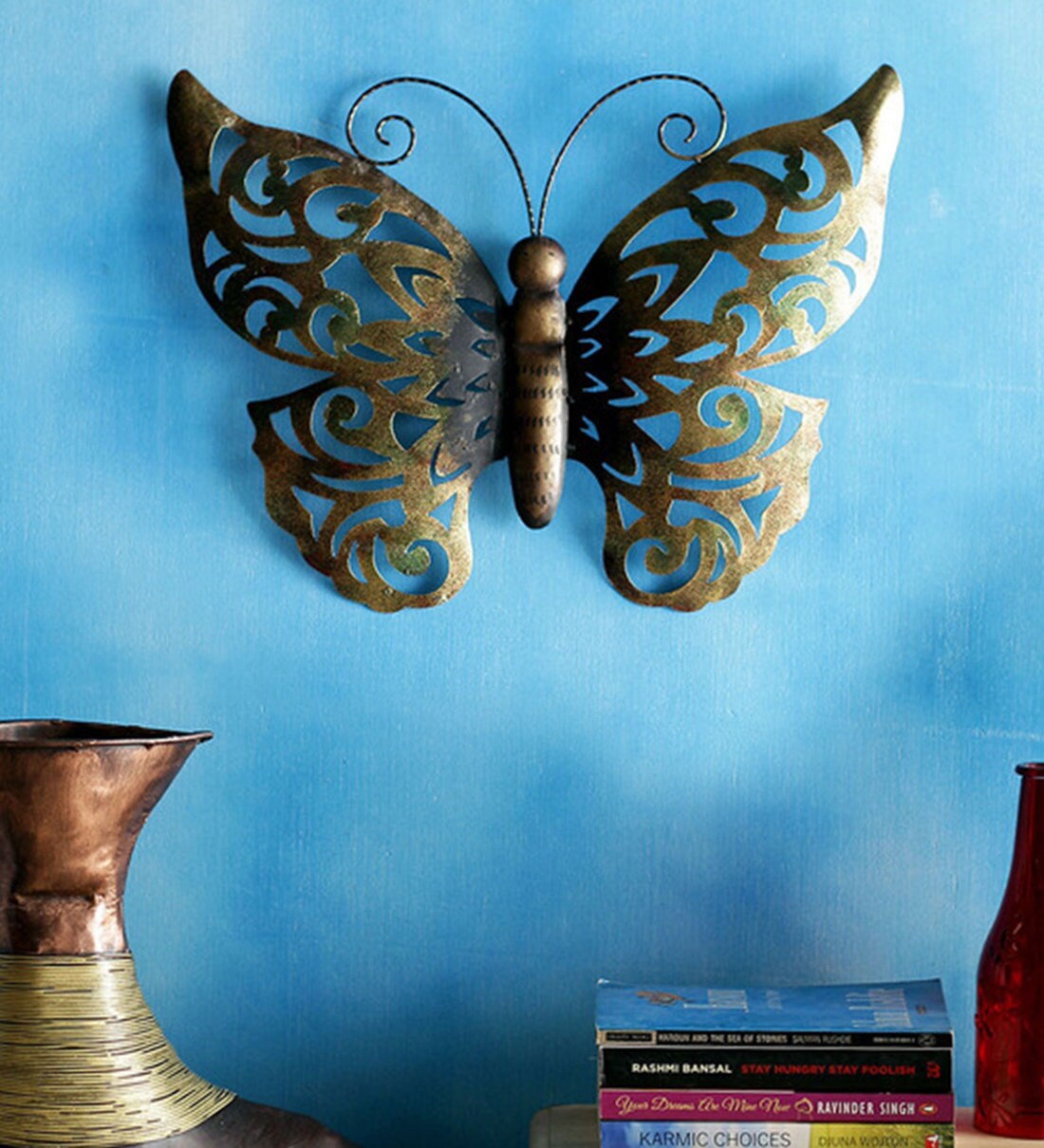 Buy Copper Metal Bronze Butterfly Wall Art By Malik Design Online Wildlife Metal Art Metal Wall Art Home Decor Pepperfry Product