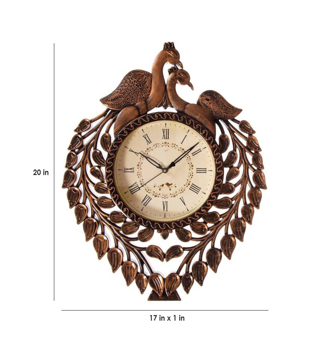 Buy Copper Plastic Analog Wall Clock by Art Of Jodhpur Online