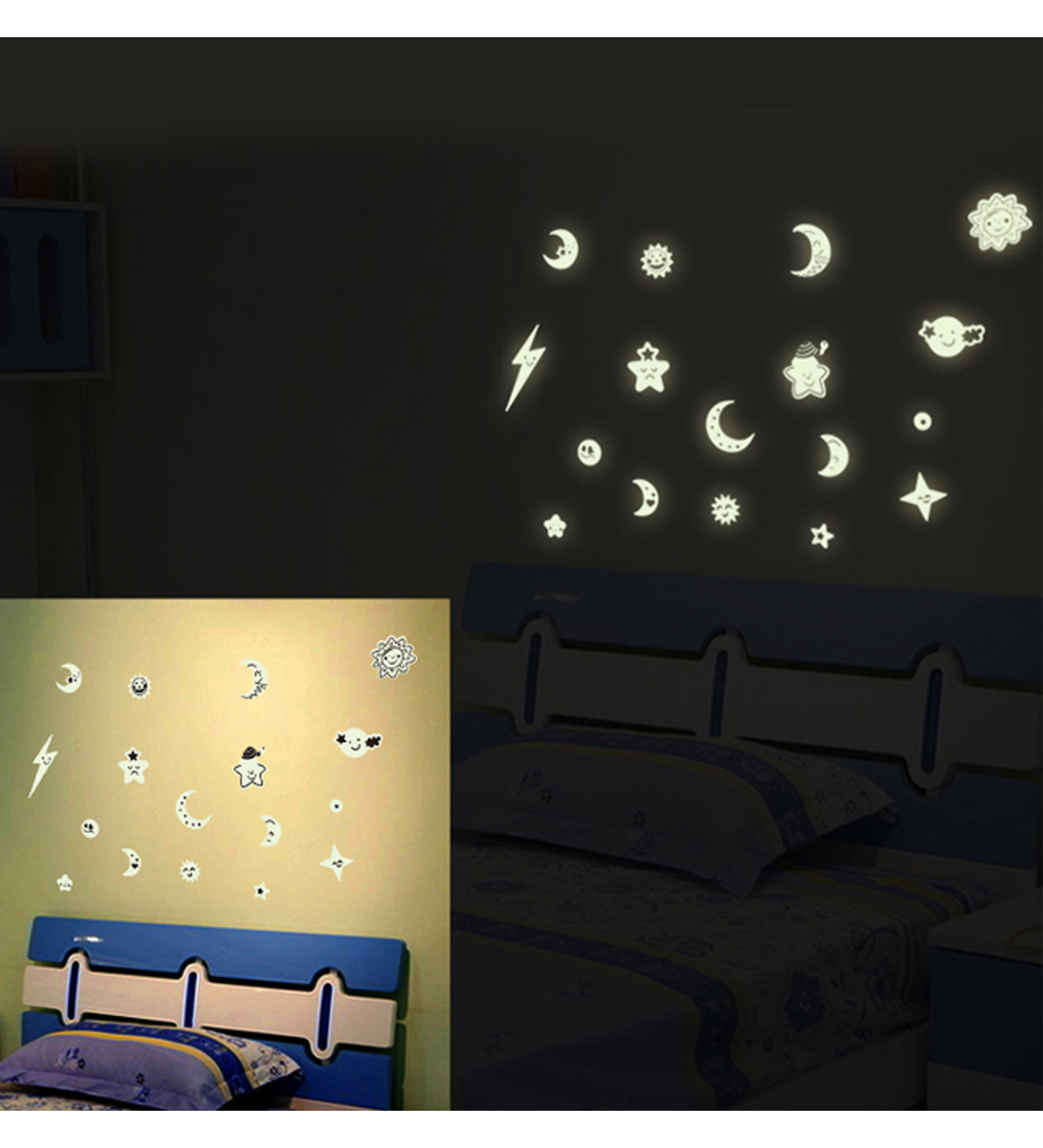 Buy Cortina Night Star Radium Theme Vinyl Wall Sticker Online - Wall ...