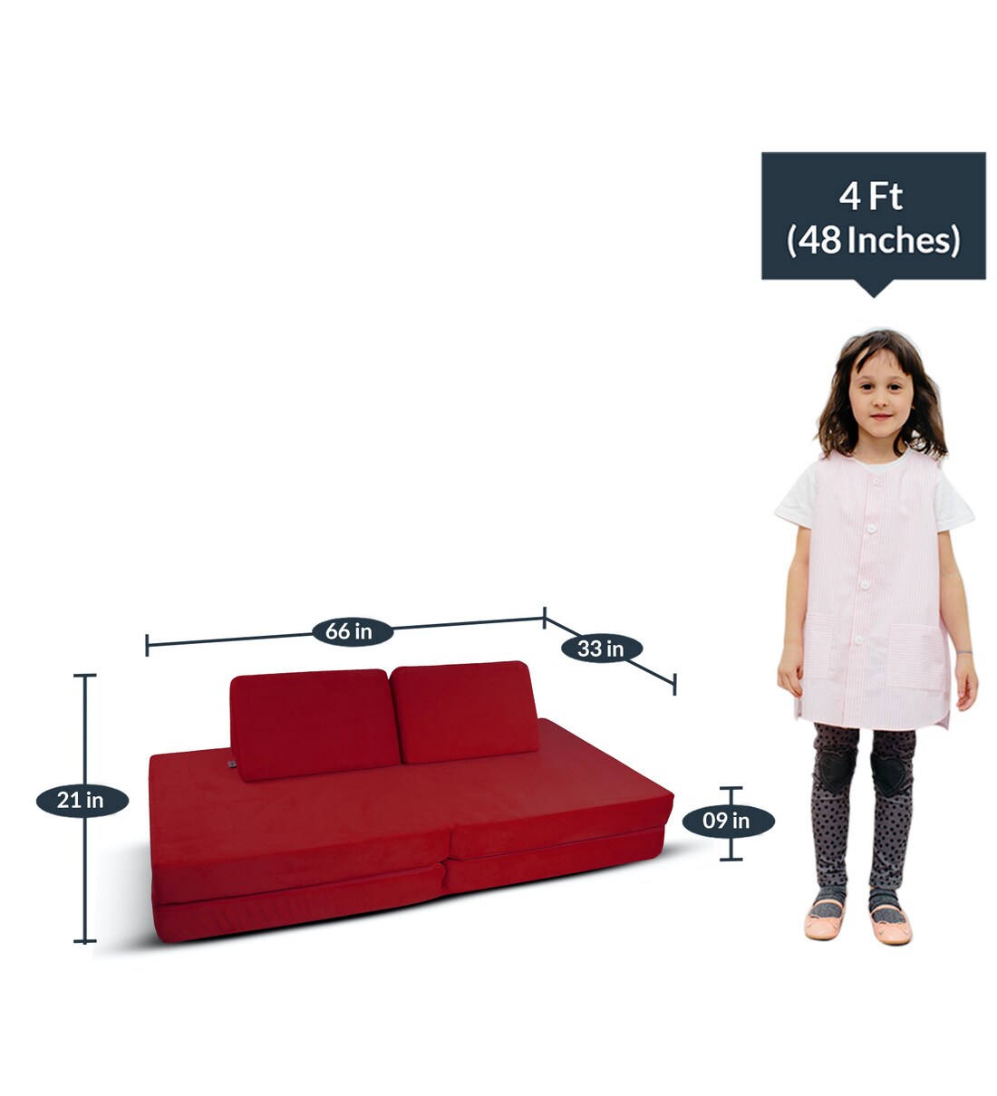 Buy Cosmos Play Couch in Maroon By Tiny Explorer Online Kids Sofas