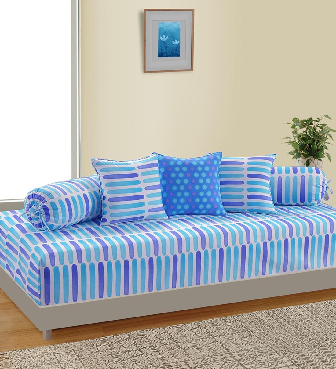 Buy Cotton 144 TC 6 Piece Diwan Set Online Diwan Sets Diwan Sets