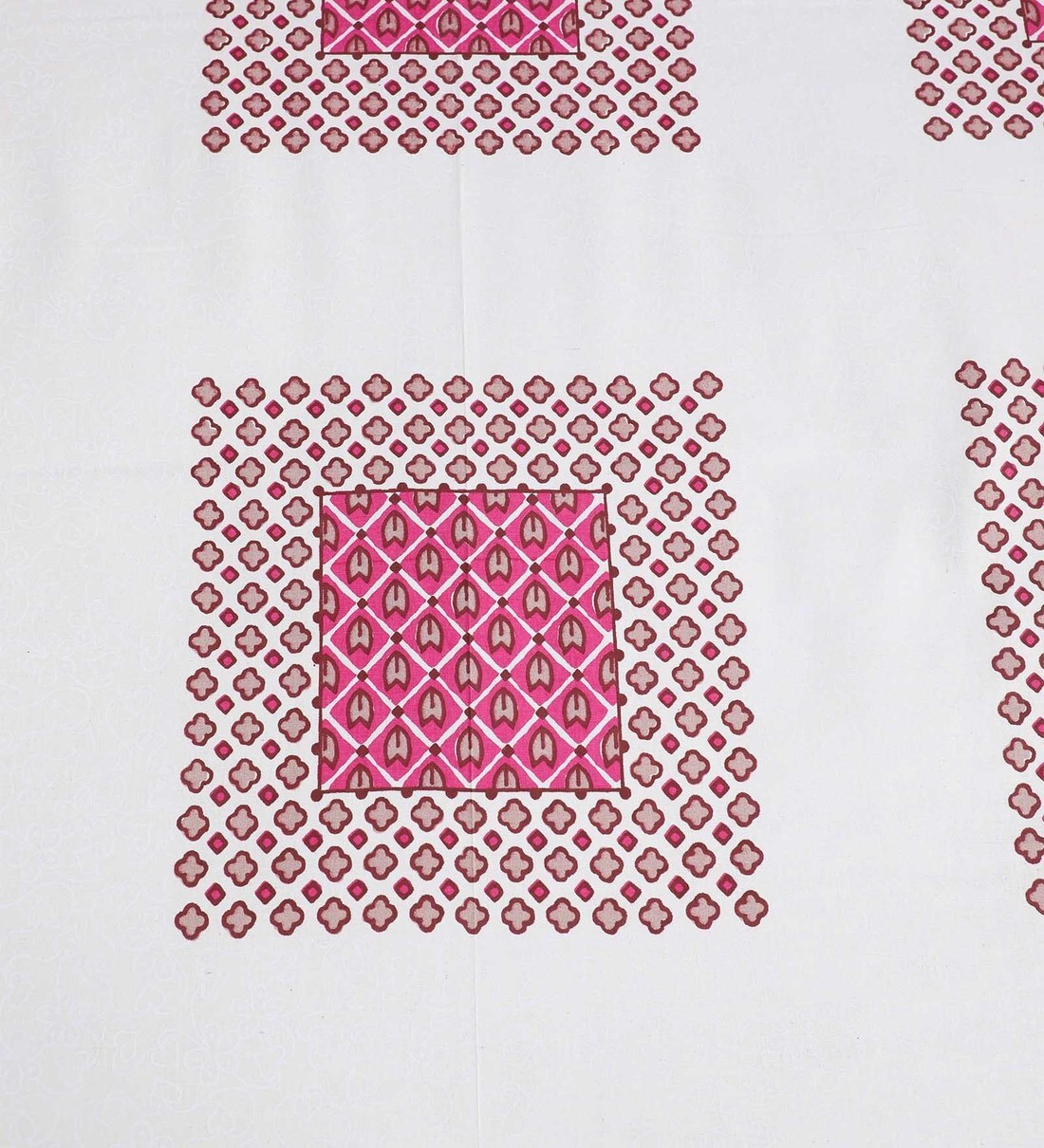 Buy pink Geometric 180 TC Cotton 1 Single Bedhseet with 1 Pillow Cover