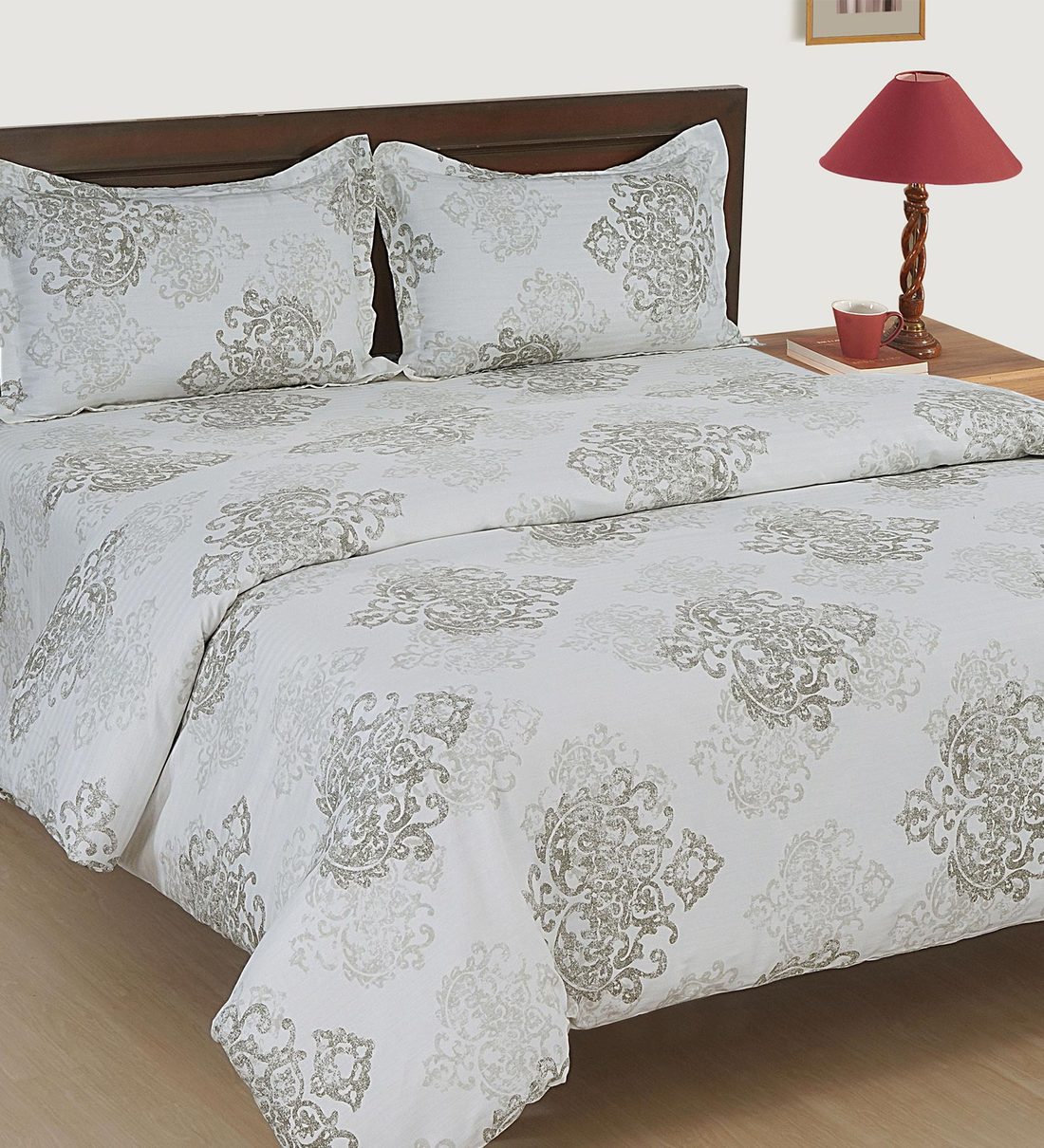 Buy Cotton 250TC Double Bedsheet With 2 Pillow Covers by Swayam Online