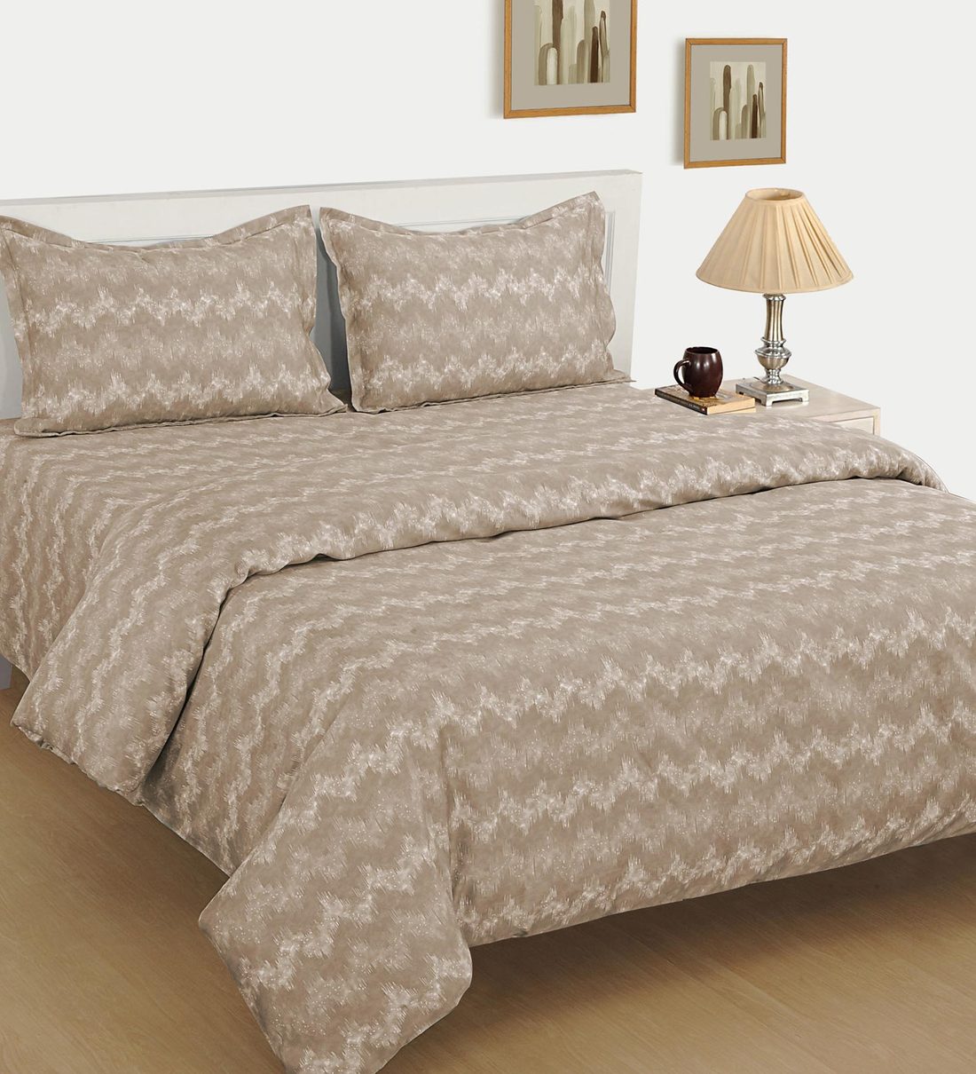 Buy Cotton 500TC Double Bedsheet With 2 Pillow Covers by Swayam Online