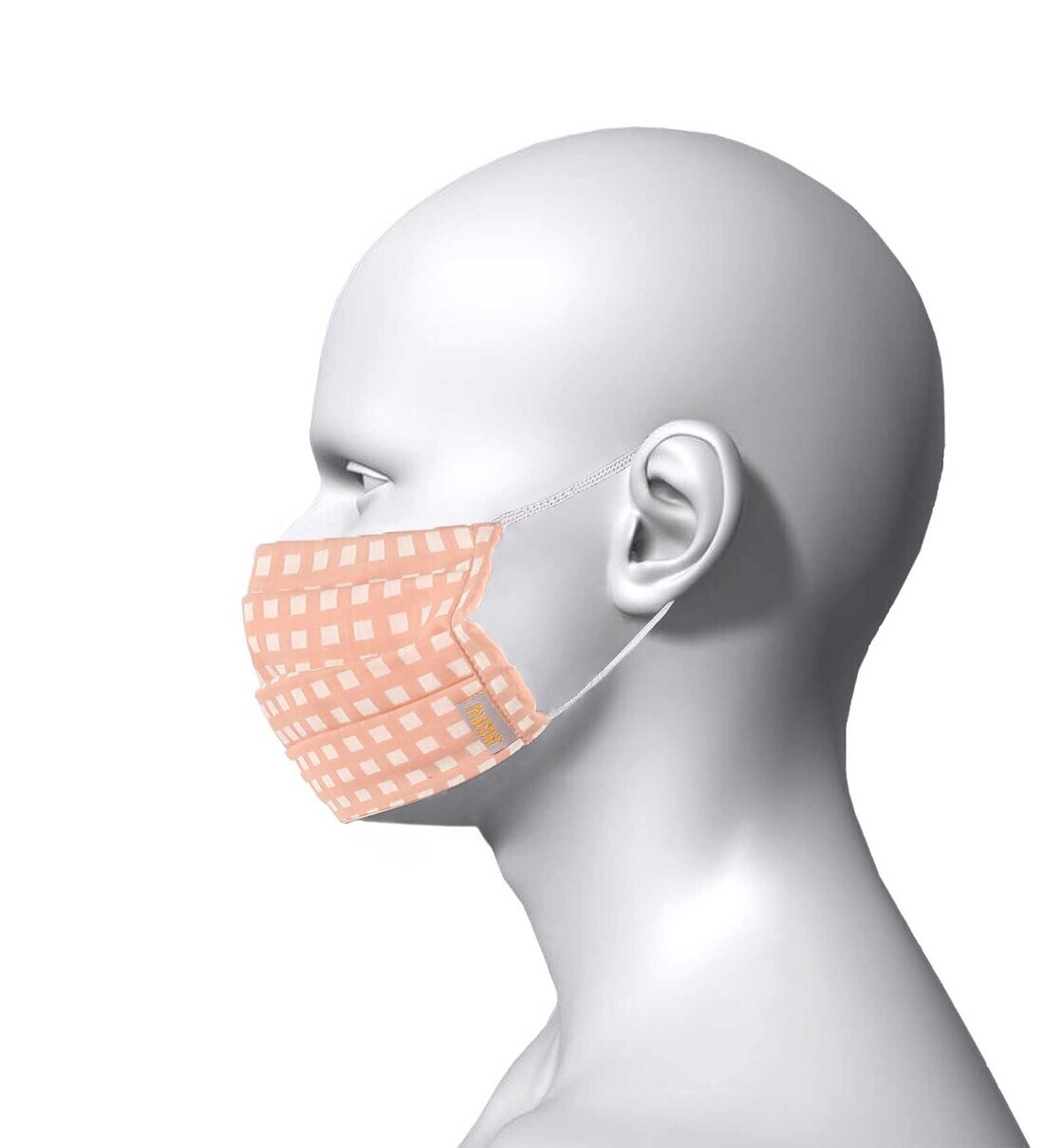 Buy Cotton Cloth Face Mask in Peach Color (Pack of 2) by Mapar Online