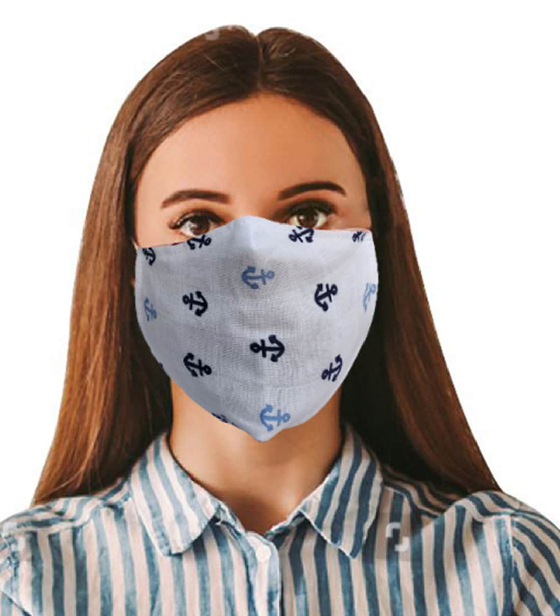 Buy Cotton Cloth Face Mask in White Color by Nestroots Online Masks