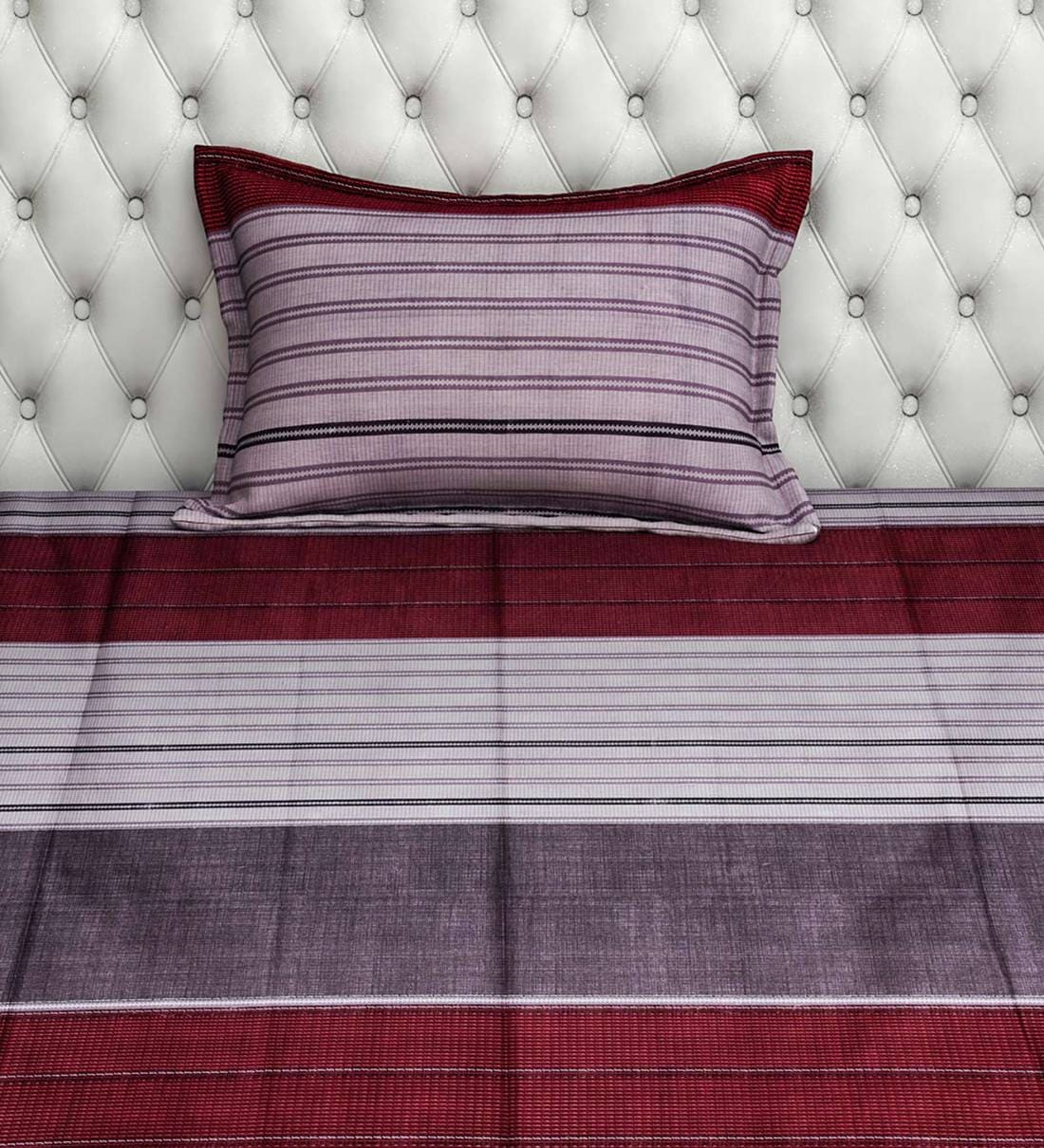 Buy Sterlized Cotton 200TC Bacteria Free Single Bedsheet With 1 Pillow