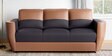 Collet V2 Leatherette 3 Seater Sofa In Tofee & Dark Grey Colour