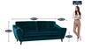 Colorado Velvet 3 Seater Sofa in Bottle Green Colour