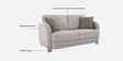 Columbia Fabric 2 Seater Sofa in Grey Colour