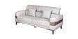 INFINITY Upholstery 3 Seater Sofa In Taupe Colour With Walnut Brown Finish INFINITY Upholstery 3 Seater Sofa In Taupe Colour With Walnut Brown Finish