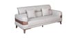 INFINITY Upholstery 3 Seater Sofa In Taupe Colour With Walnut Brown Finish INFINITY Upholstery 3 Seater Sofa In Taupe Colour With Walnut Brown Finish