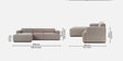 Comfort Haven 3 Seater RHS L Shaped Sofa In Mouse Grey Color