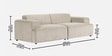 Comfort Haven Fabric 2 Seater Sofa In Beige Colour