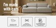 Comfort Haven Fabric 2 Seater Sofa In Grey Colour