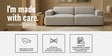 Comfort Haven Fabric 2 Seater Sofa In Grey Colour