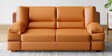 Conforto Leatherette 3 Seater Sofa In Tan Brown Colour