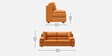 Conforto Leatherette 3 Seater Sofa In Tan Brown Colour