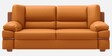 Conforto Leatherette 3 Seater Sofa In Tan Brown Colour