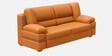 Conforto Leatherette 3 Seater Sofa In Tan Brown Colour
