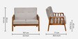 Conolly Fabric 2 Seater Sofa In Brown Colour