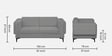 Consalvo  Boucle Fabric 2 Seater Sofa in Grey Colour