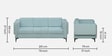Consalvo Faux Fur Fabric 3 Seater Sofa In Baby Blue Colour