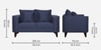 Conseja Fabric 2 Seater Sofa In Navy Blue Colour