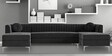 Consequential Velvet Corner Sofa in Dark Grey Colour in C Shape