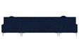 Consequential Velvet Corner Sofa in Navy Blue Colour in C Shape