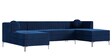 Consequential Velvet Corner Sofa in Navy Blue Colour in C Shape