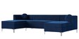 Consequential Velvet Corner Sofa in Navy Blue Colour in C Shape