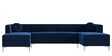 Consequential Velvet Corner Sofa in Navy Blue Colour in C Shape