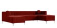 Consequential Velvet Corner Sofa in Red Colour in C Shape