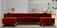 Consequential Velvet Corner Sofa in Red Colour in C Shape