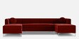 Consequential Velvet Corner Sofa in Red Colour in C Shape