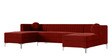 Consequential Velvet Corner Sofa in Red Colour in C Shape