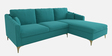 Consuel Velvet LHS Sectional Sofa (2 + Lounger) in Turquoise Colour