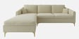 Consuel Velvet RHS Sectional Sofa (2 + Lounger) in Bone White Colour